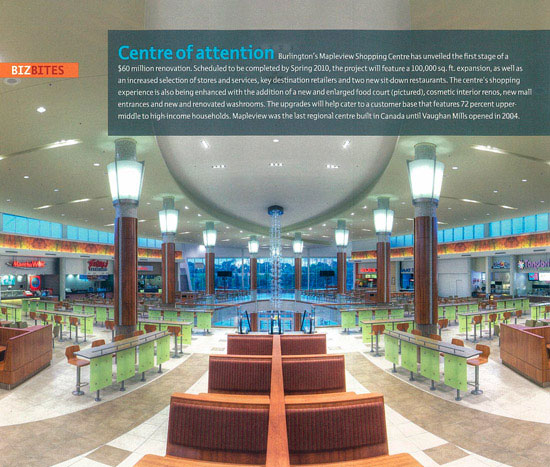 Interior architectural photography Mapleview Mall food court