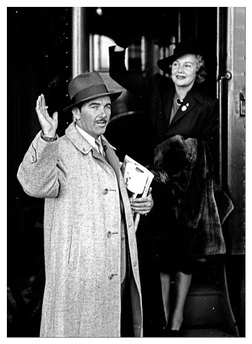 George Hunter's first flash shot: Hollywood stars James Stewart and Madeleine Carol, Winnipeg, 1939