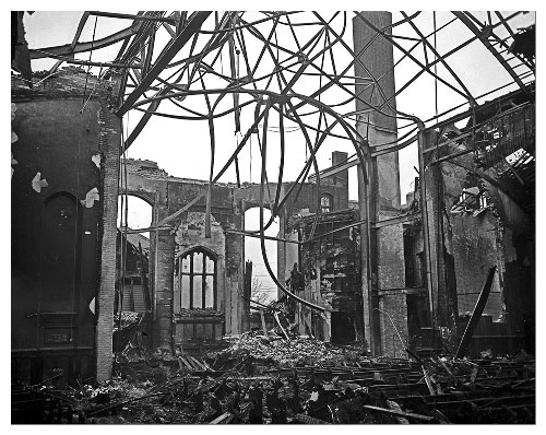 George Hunter Photography St. Matthew Church after the fire, Winnipeg Manitoba Canada 1944