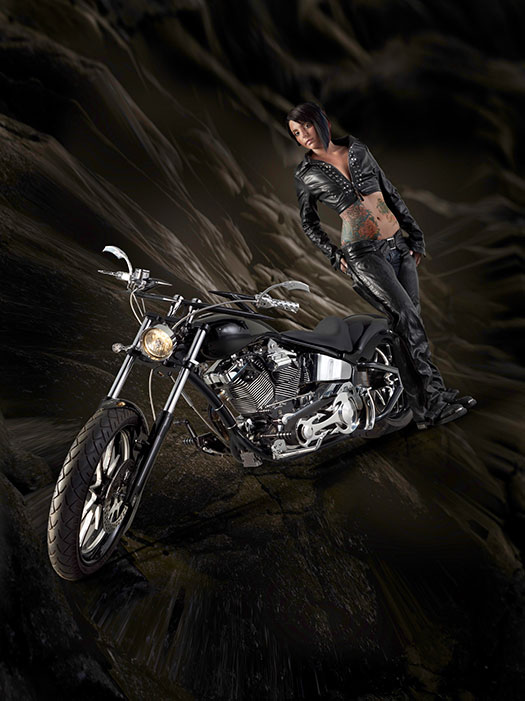Motorcycle model photography