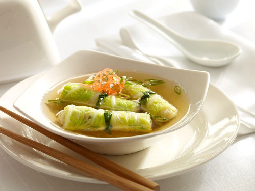 Spring roll soup food photography