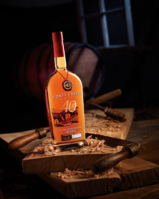 Product photography whisky forty creek Confederation Oak Reserve