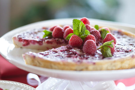 Raspberry Clafoutis food photography