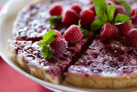 Raspberry Clafoutis photography lighting technique