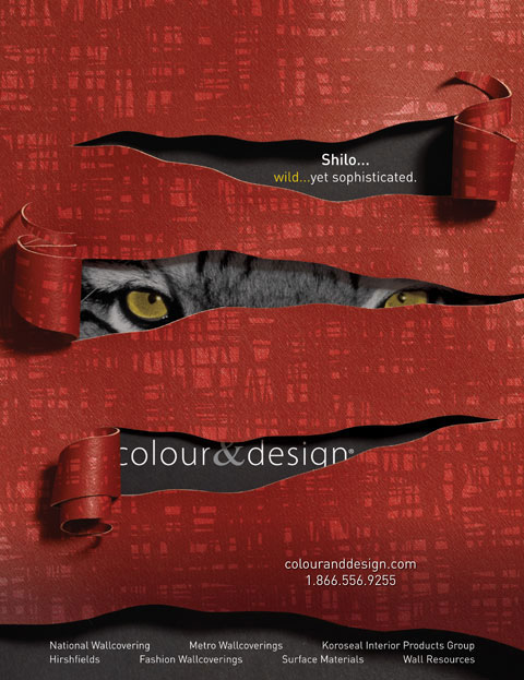 Advertisement Photography Colour & Design Interior Design Magazine wall paper tiger