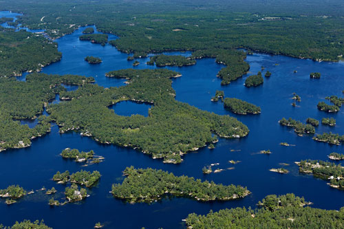 Aerial Image PORTS Cruising Guide waterway lake view