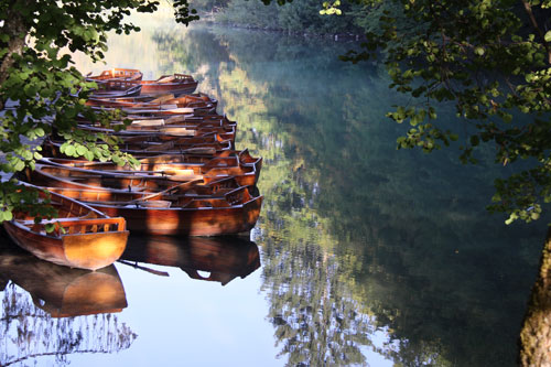 Calendar Photography of canoes at Plitvice Lakes National Park, Croatia Tom Bochsler