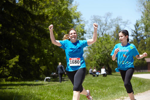 Event Photography of mother celebrating at Tim Hortons Run/Walk