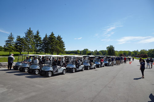 Charity Photography for Tim Horton Children's Foundation golf tournament golf carts lined up by BP imaging