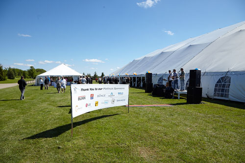 Event Photography for Tim Hortons golf tournament banner by Bochsler Photo imaging