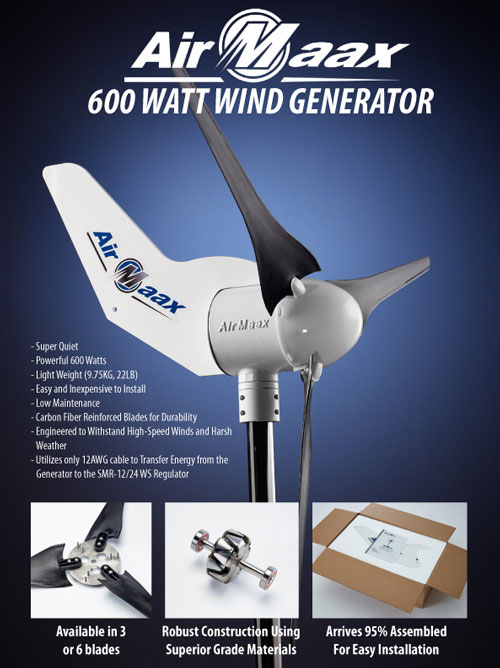 Product Photography ElectroMaax AirMaax 600 watt wind generator sell sheet promotion BP imaging