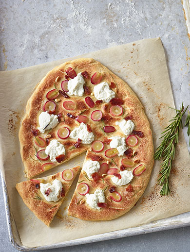 Food Photographers Melt Magazine Grape and Ricotta Dessert Pizza with Candied Bacon Tre Stelle Extra Smooth Ricotta Cheese by Bochsler Photo Imaging