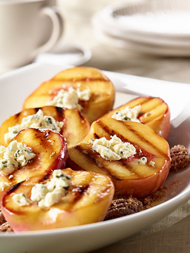 Food Photographers Melt Magazine Grilled Summer Peaches with Castello Blue Cheese and Sugared Pecans by Bochsler Photo Imaging