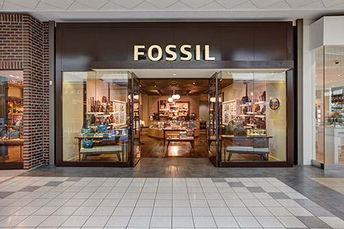 Fossil jewelry handbags watches store front photography for Mapleview Centre BP imaging