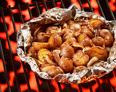 Food photography barbecued potatoes BBQ