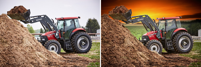 Tractor Front End Loader Vehicle Photography with retouching BP imaging