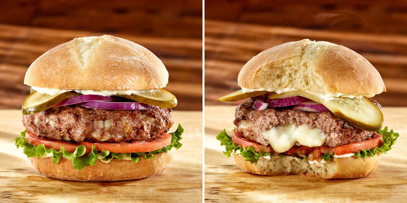 Burger Photography for The Works Cheesburger Juicy Lucy Cheese Stuffed Bochsler Photo imaging