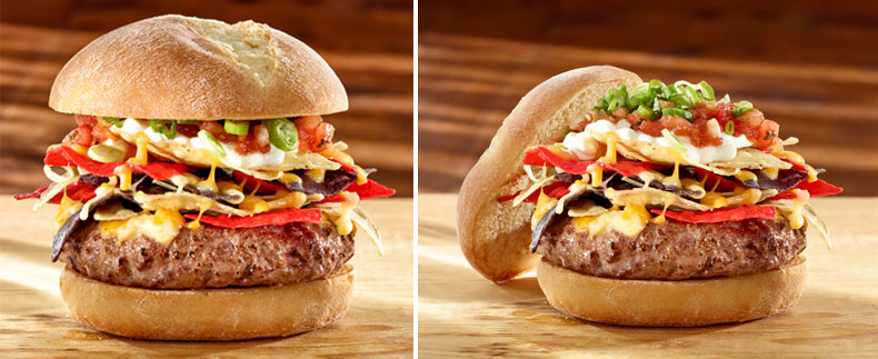 Food Photography for The Works Nacho Libre Gourmet Burger Bochsler Photo Imaging
