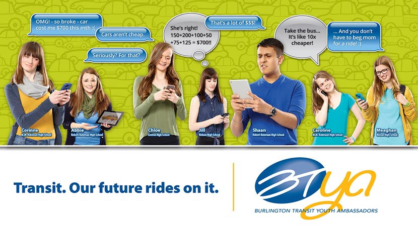 Lifestyle photography for Burlington Transit Youth Ambassadors Program