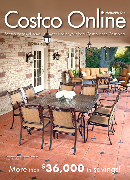 Furniture Photography in Costco Online Flyer Front Cover for March and April 2014