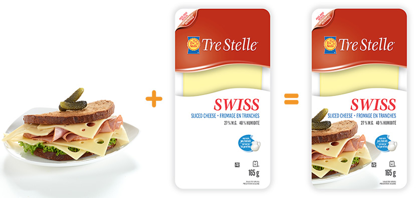 BP imaging food packaging photography for Tre Stelle Swiss Cheese