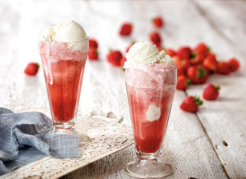 BP imaging Recipe Calendar Strawberry Rhubarb Float Beverage Photography & Dessert Photography