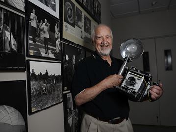 BP imaging founder Tom Bochsler at the photography studio for his 500,000 negatives donation