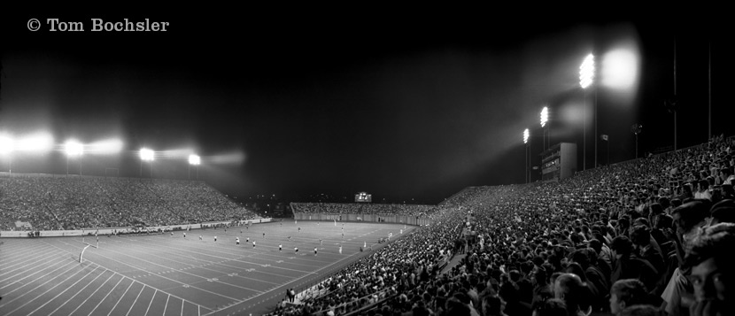 Tom Bochsler night photography Hamilton Ivor Wynne Stadium from 1971