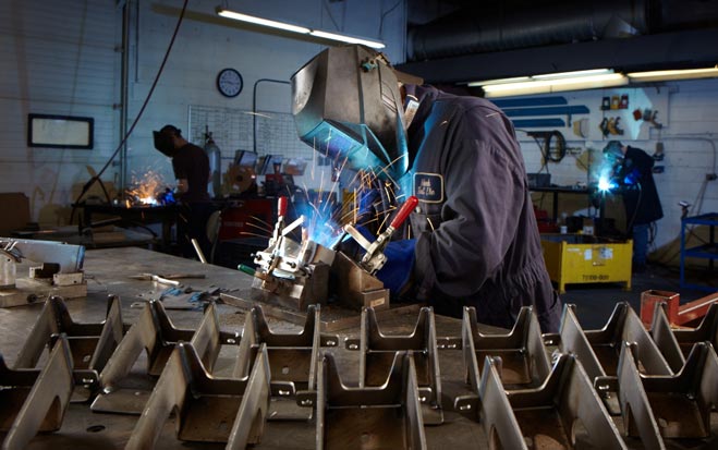 Industrial Photography for Burloak Tool & Die Manufacturing Photography welder at Burloak Tool & Die