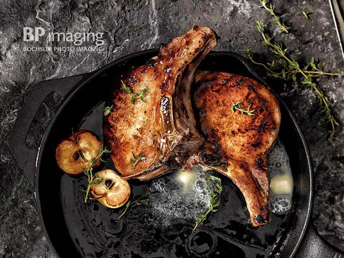 Recipe Calendar – October 2014 Food Photography of Apple Cider Glazed Pork Chops