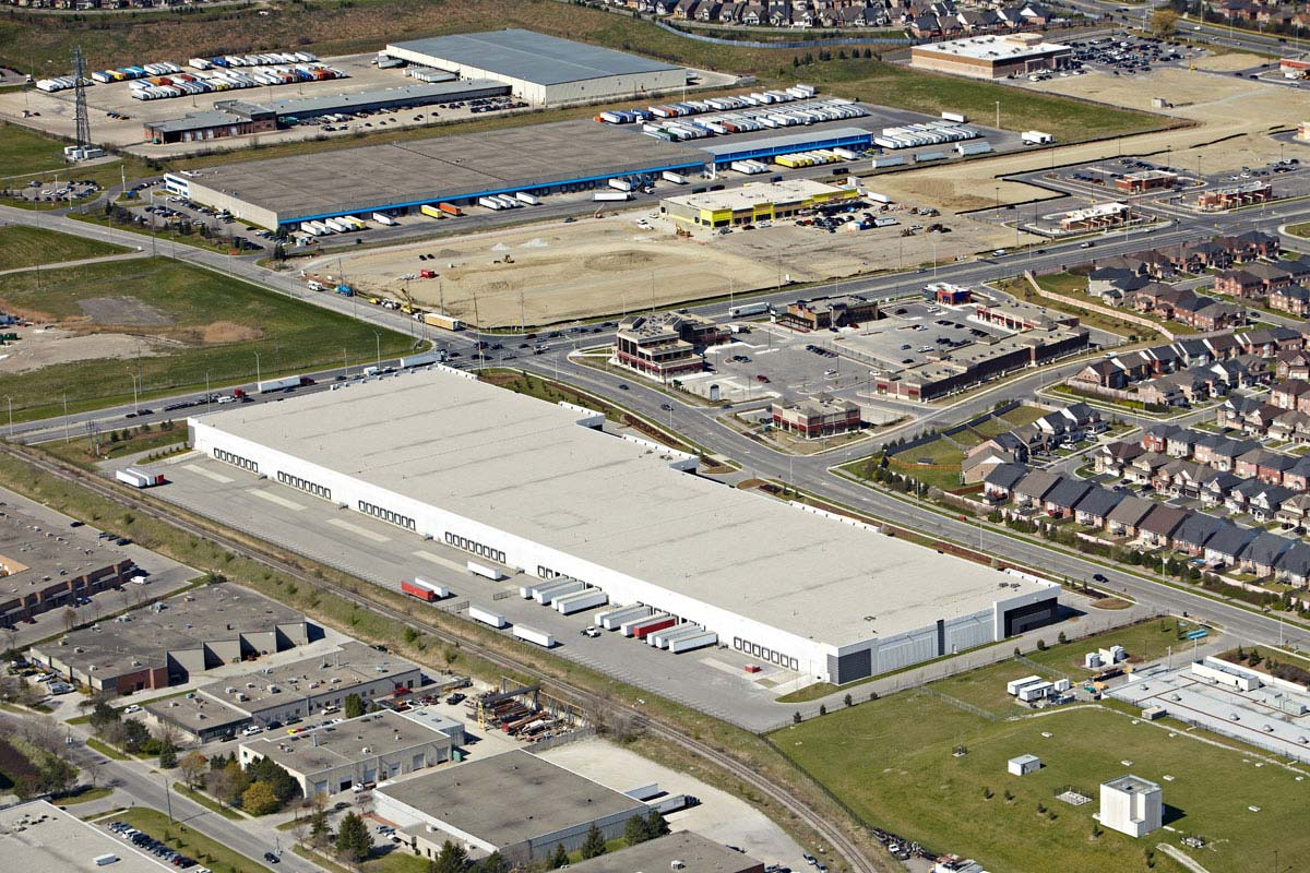 Aerial Photographer image of product truck distribution centre