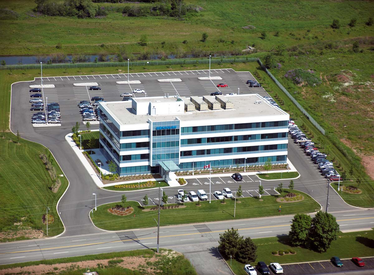 Bird's eye view of office building Gennum Ontario