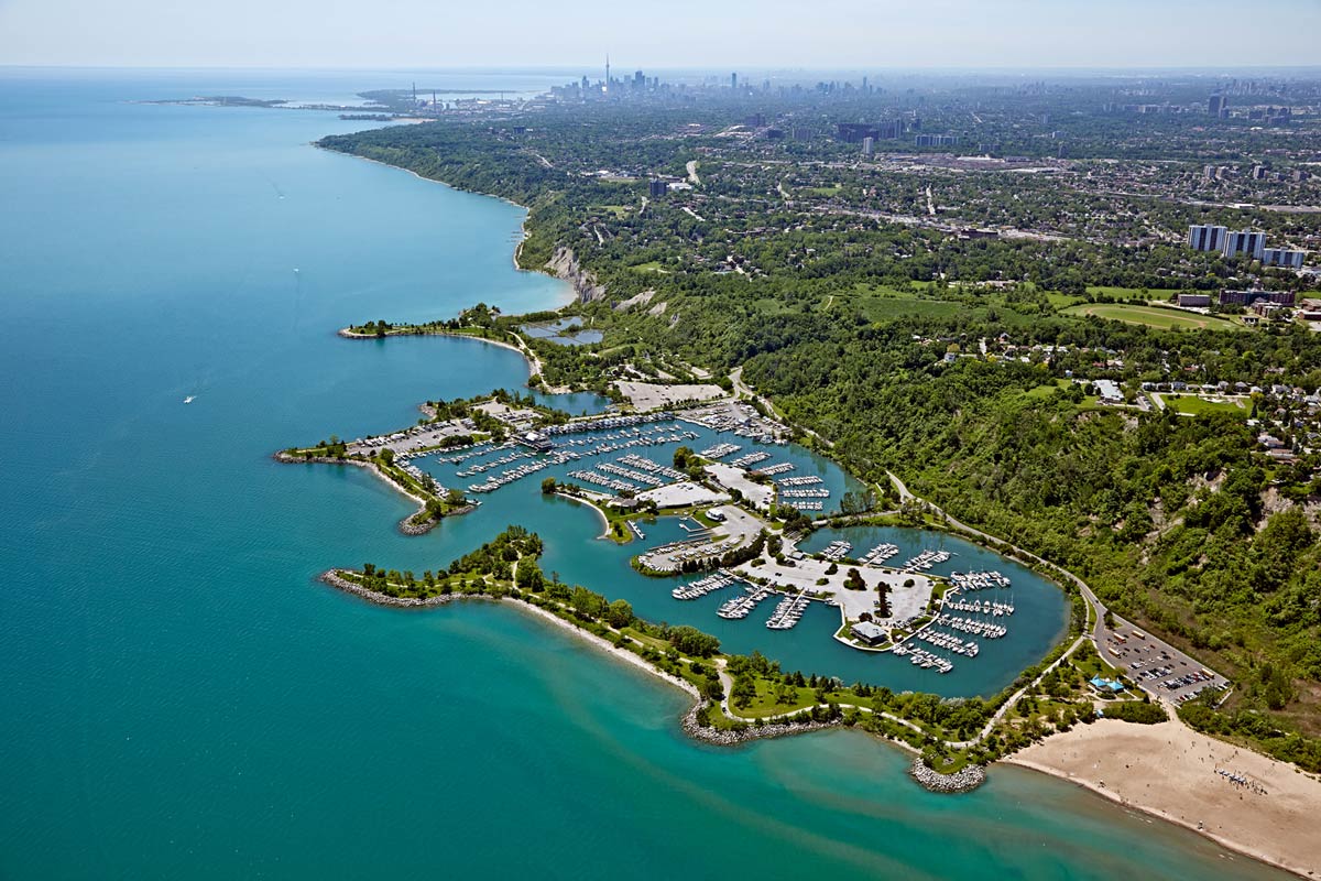Toronto aerial photographer boat marina Bluffer's Park
