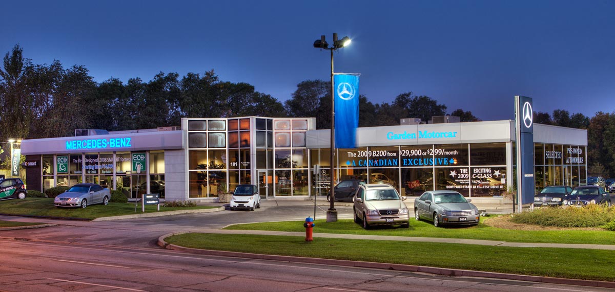 Burlington Exterior Architectural Photography of Mercedes Benz car dealership