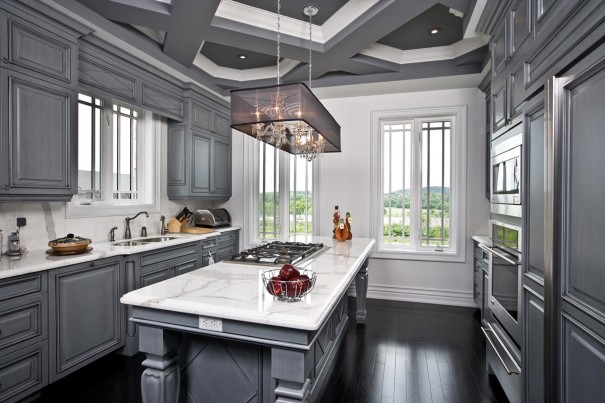 Interior Architectural Photography of modern technology grey kitchen
