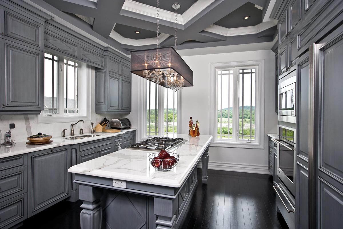 Interior Architectural Photography of modern technology grey kitchen