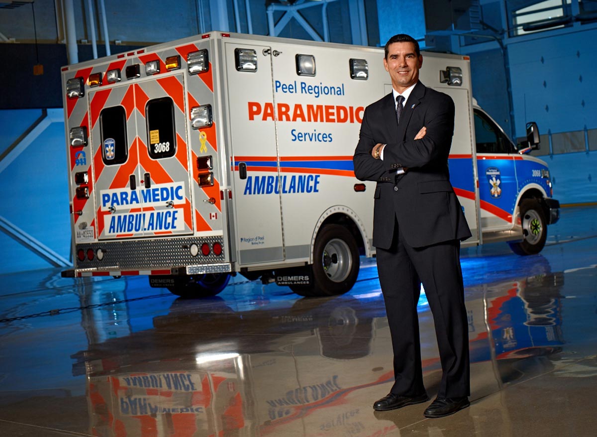 Environmental Toronto Portrait Photography of Peel Regional Paramedics executive