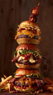 Food Photography - Stacked Burgers