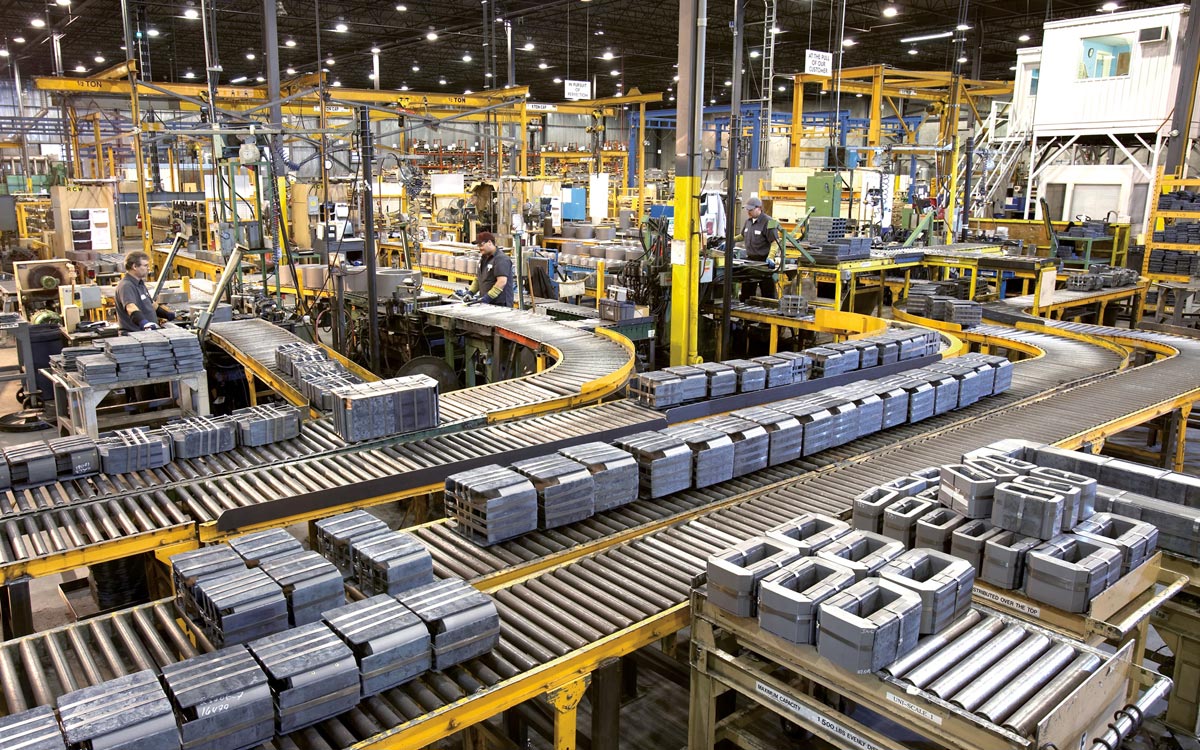 Burlington Industrial Interior Photography of metal assembly conveyor belt