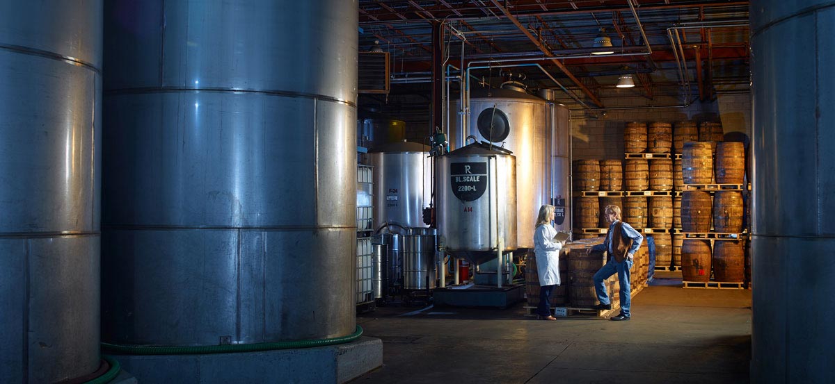 Industrial Brewery Photography of Forty Creek whisky John Hall at Kittling Ridge