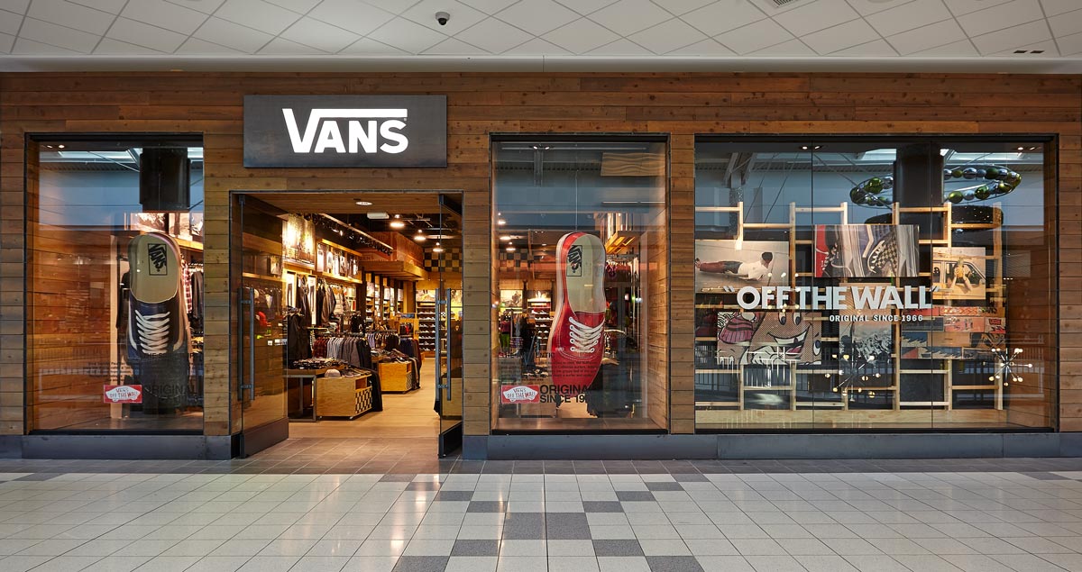 Storefront Photography of Vans shoes and clothing in Mapleview Shopping Centre in Burlington