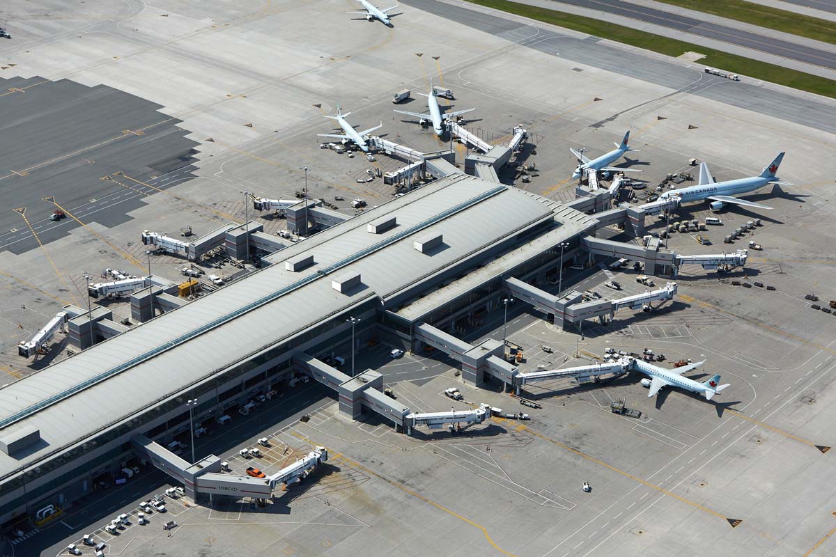 Airport aerial photographer of terminal at Toronto Pearson International Airport