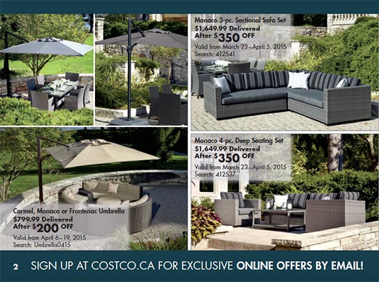 Patio Furniture Photography for Costco Online Flyer March/April 2015