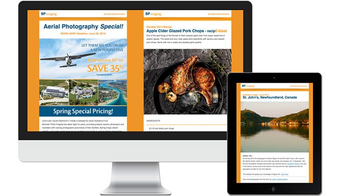 eNewsletter for promotions, recipes, updates, industry information