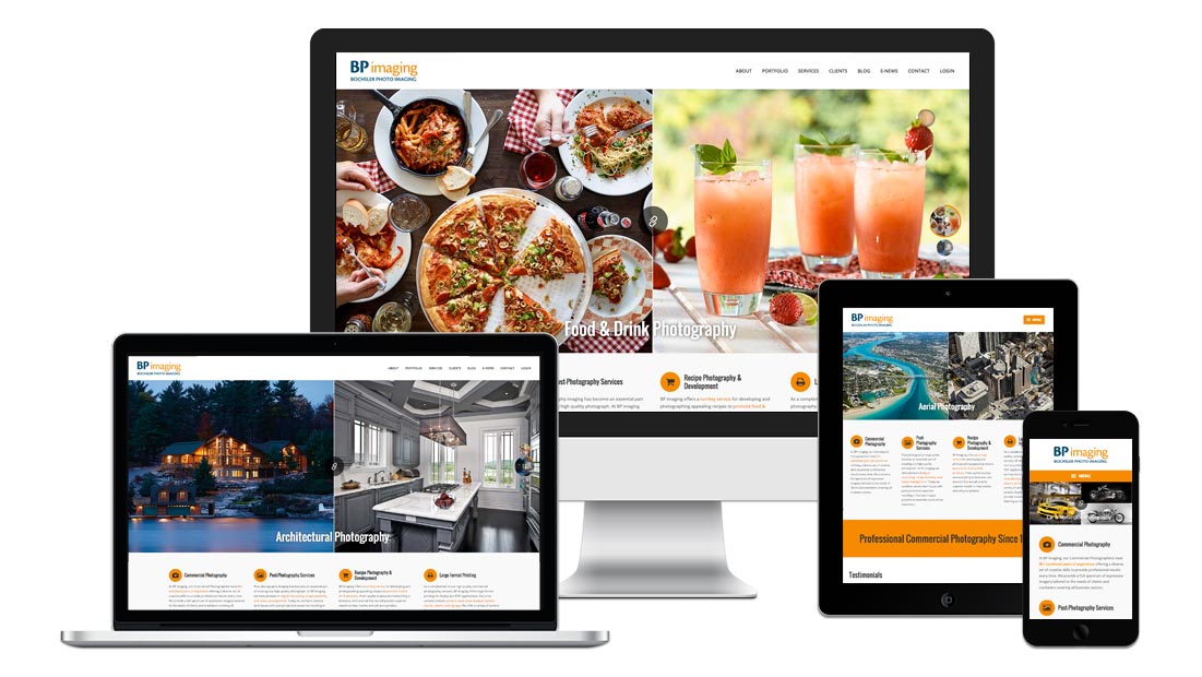 Responsive Photography Website Design for mobile, tablets, laptops and desktop computers