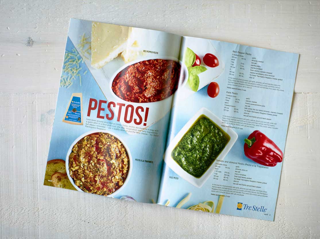 Food magazine photography of pestos for Tre Stelle Melt Spring Summer 2015