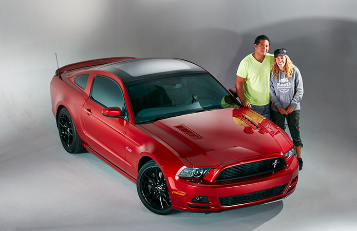 Ford Mustang studio photography client in studio