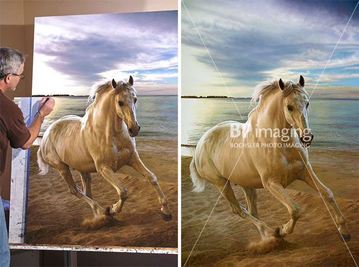 Copywork artwork reproduction photography Running Free by B.K. Lawes