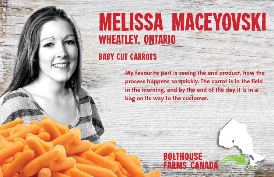 Portrait photography for Sobeys through Xerox for Bolthouse Farms Canada baby cut carrots