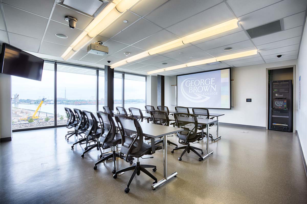 Architectural photography of classroom at George Brown College